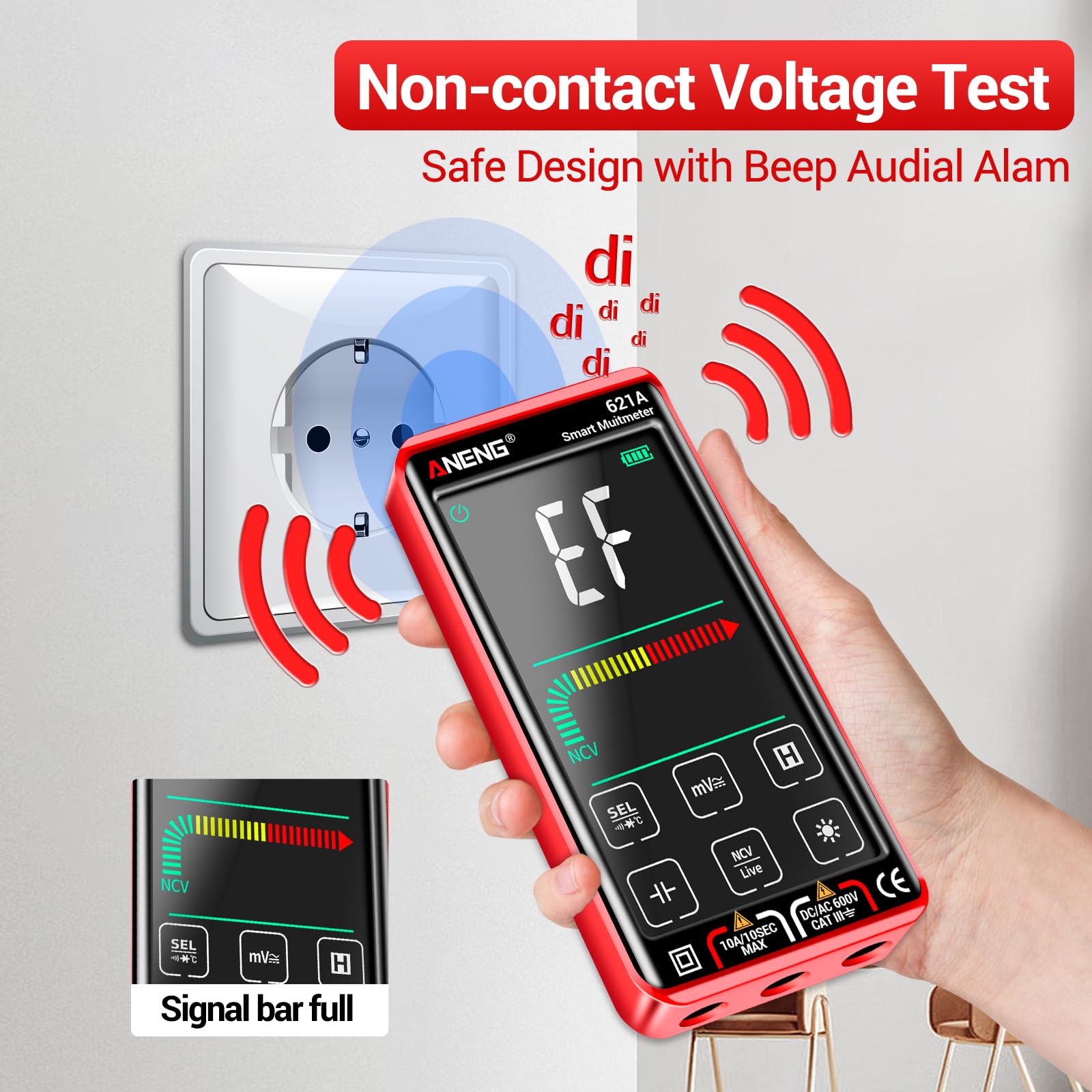 ANENG digital multimeter double fuse safety adds anti-burn protection