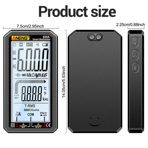 ANENG DMM measures AC/DC voltage and current for reliable electrical diagnostics