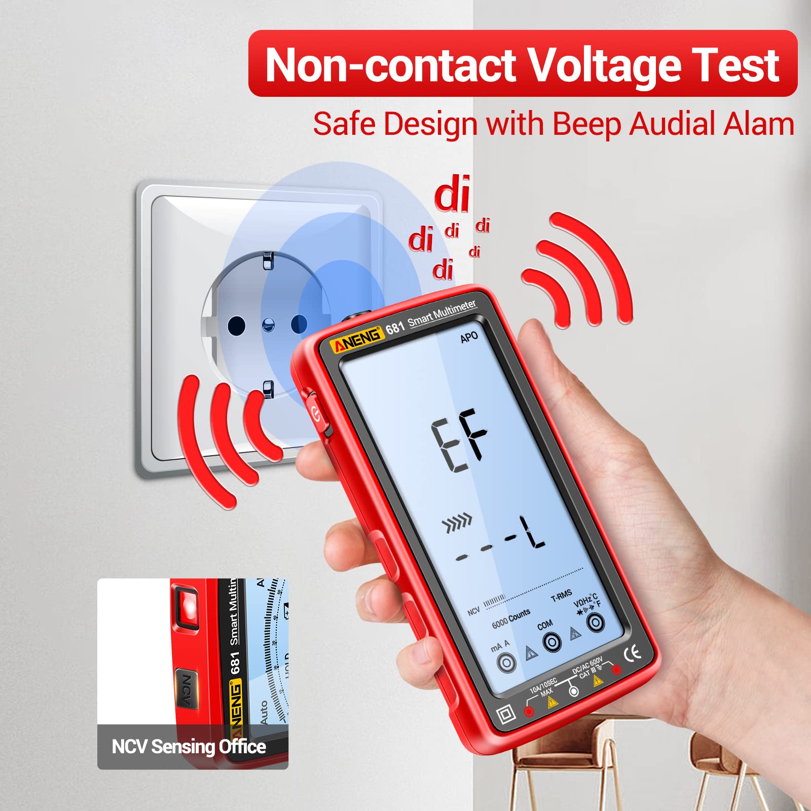 ANENG safety rubber case protects the meter during tough field work