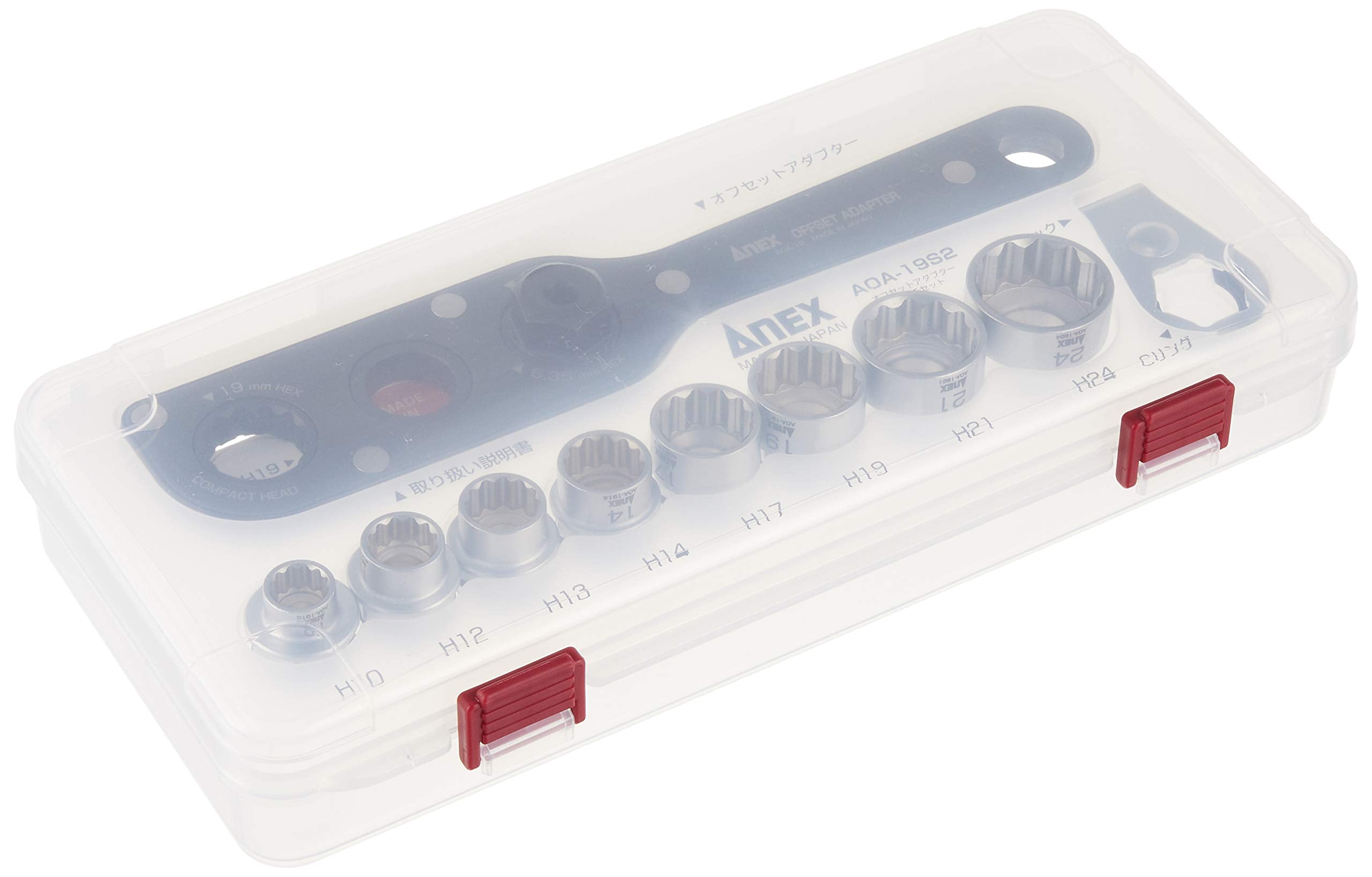 Anex AOA-19S2 offset adapter body showing socket compatibility
