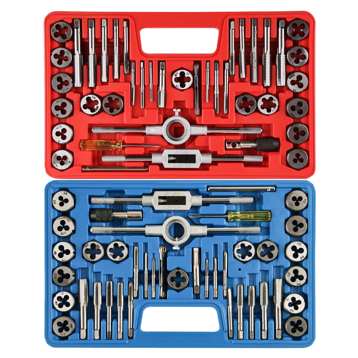 Anfrere 80pcs tap and die set kit ready for professional threading projects.