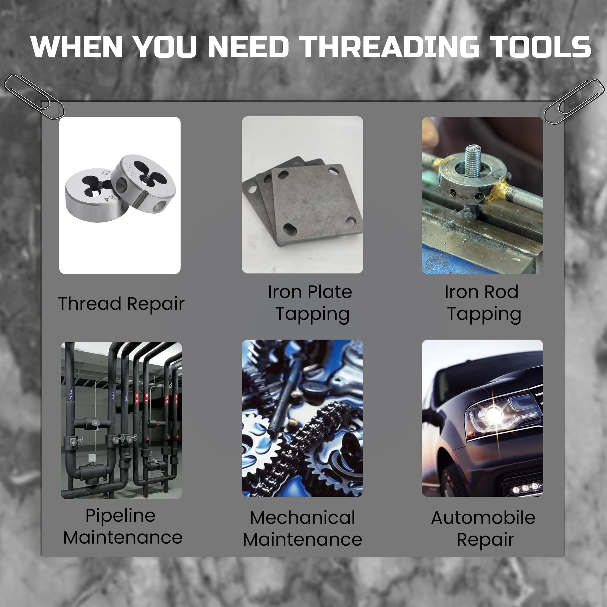 Anfrere professional thread repair tools ready for rethreading tasks.