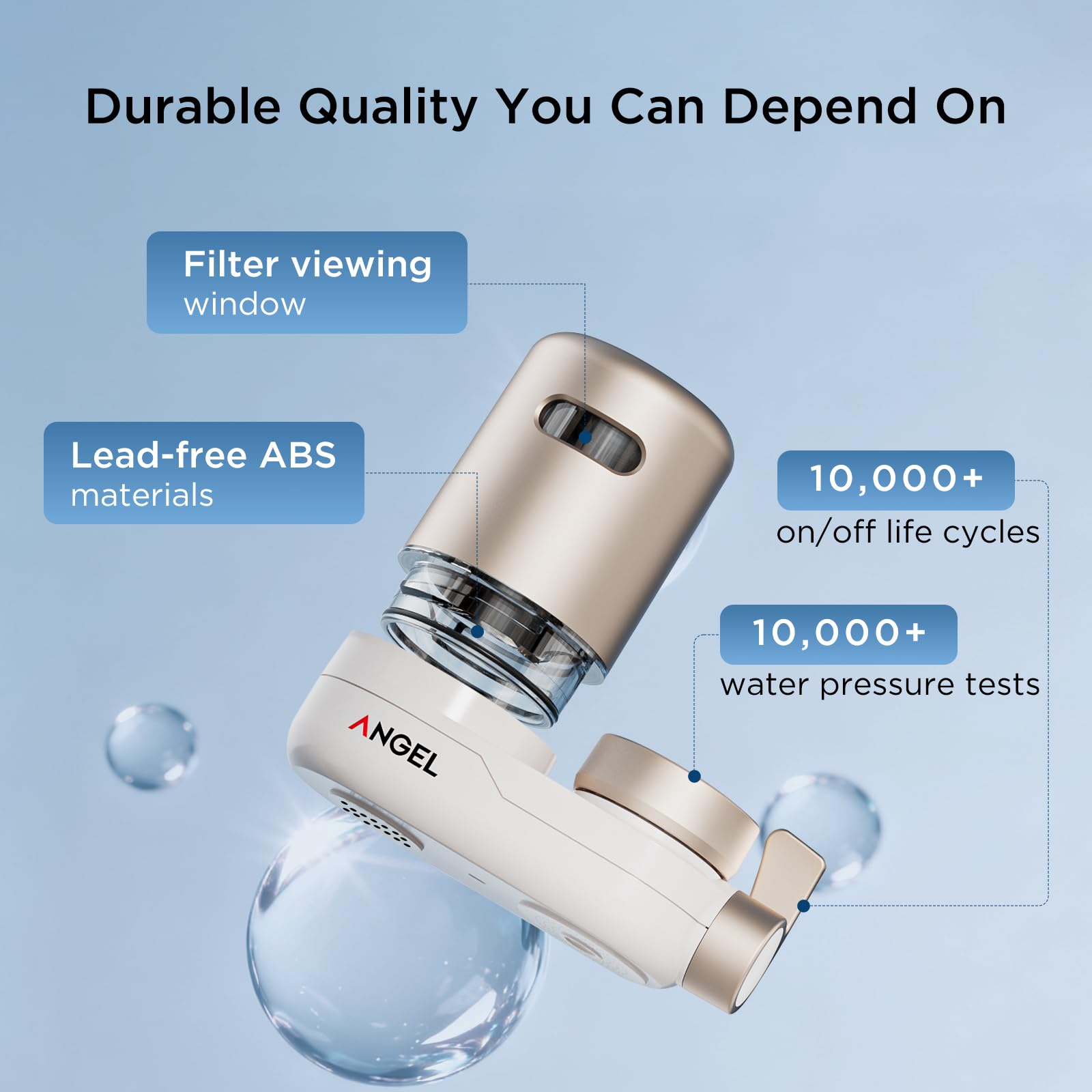 Lever switch allows easy access to raw water when needed.