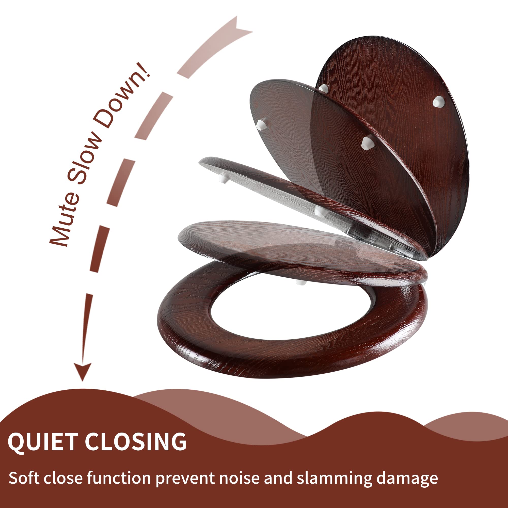 Angel Shield dark walnut wood grain close-up highlights premium finish.
