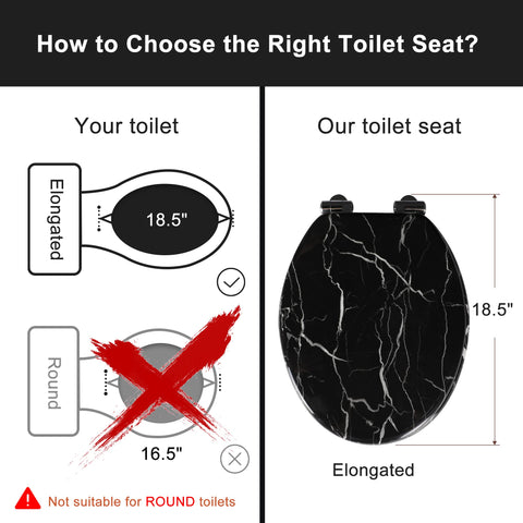 Angel Shield elongated marble seat fitting most brands for a secure install.