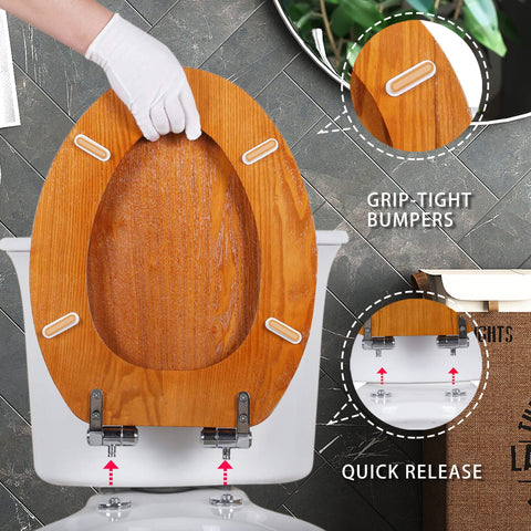 Angel Shield wood toilet seat easy-clean surface for simple maintenance.