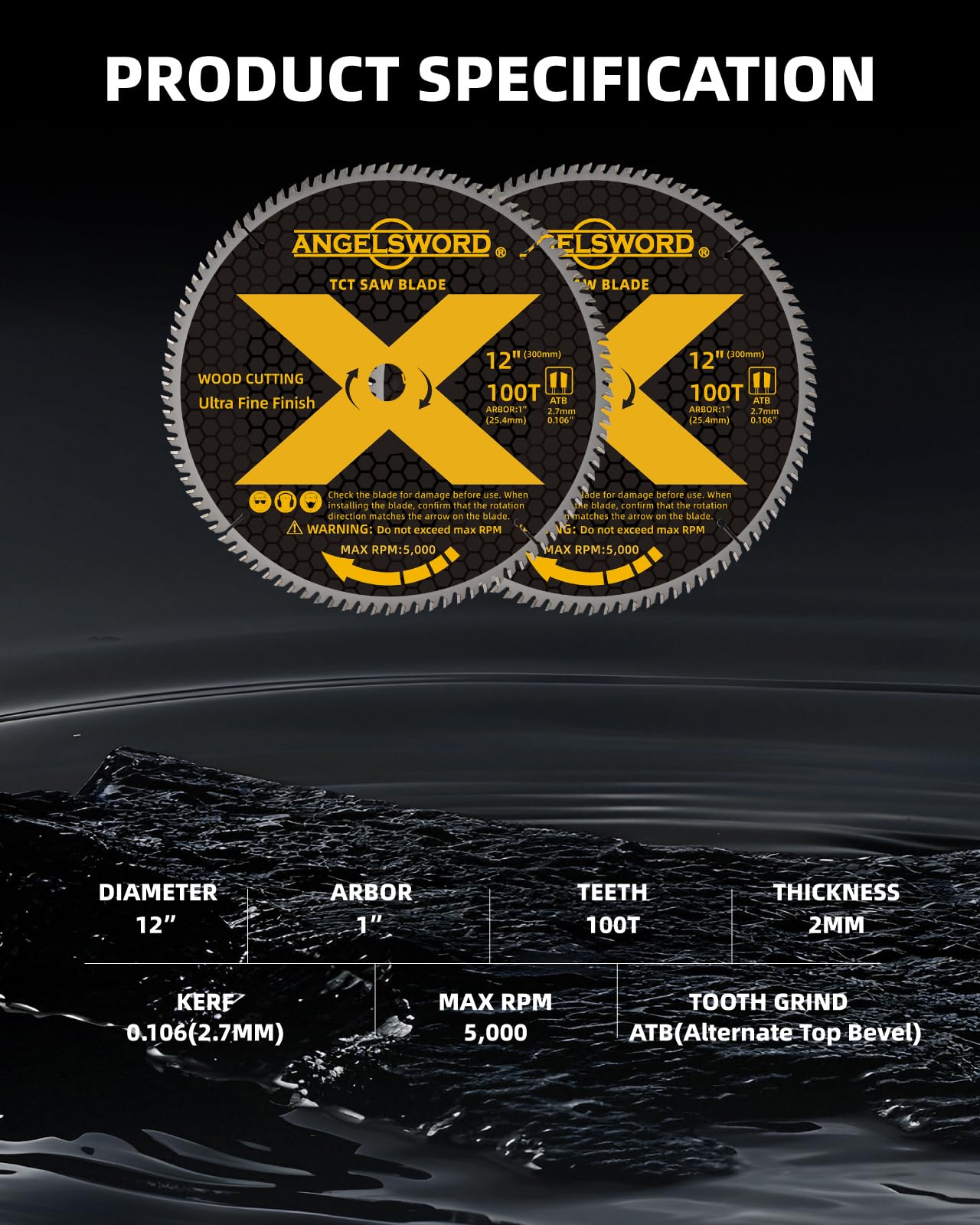 ANGELSWORD 100-tooth blade delivers precise, clean hardwood cuts