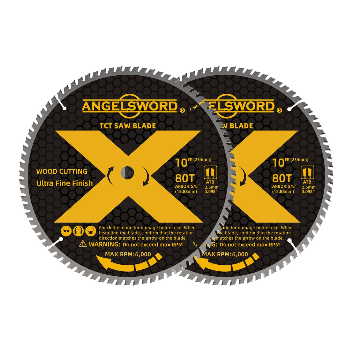 ANGELSWORD 10 inch table saw blade for ultra-fine cuts on hardwoods.