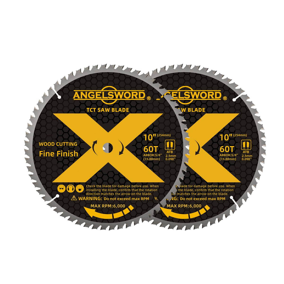 ANGELSWORD 10-inch table saw blade for clean, precise finish cuts.