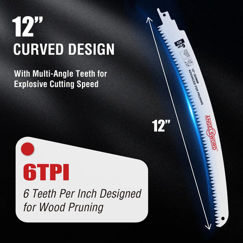 ANGELSWORD 6TPI wood pruning blade ideal for branches and logs