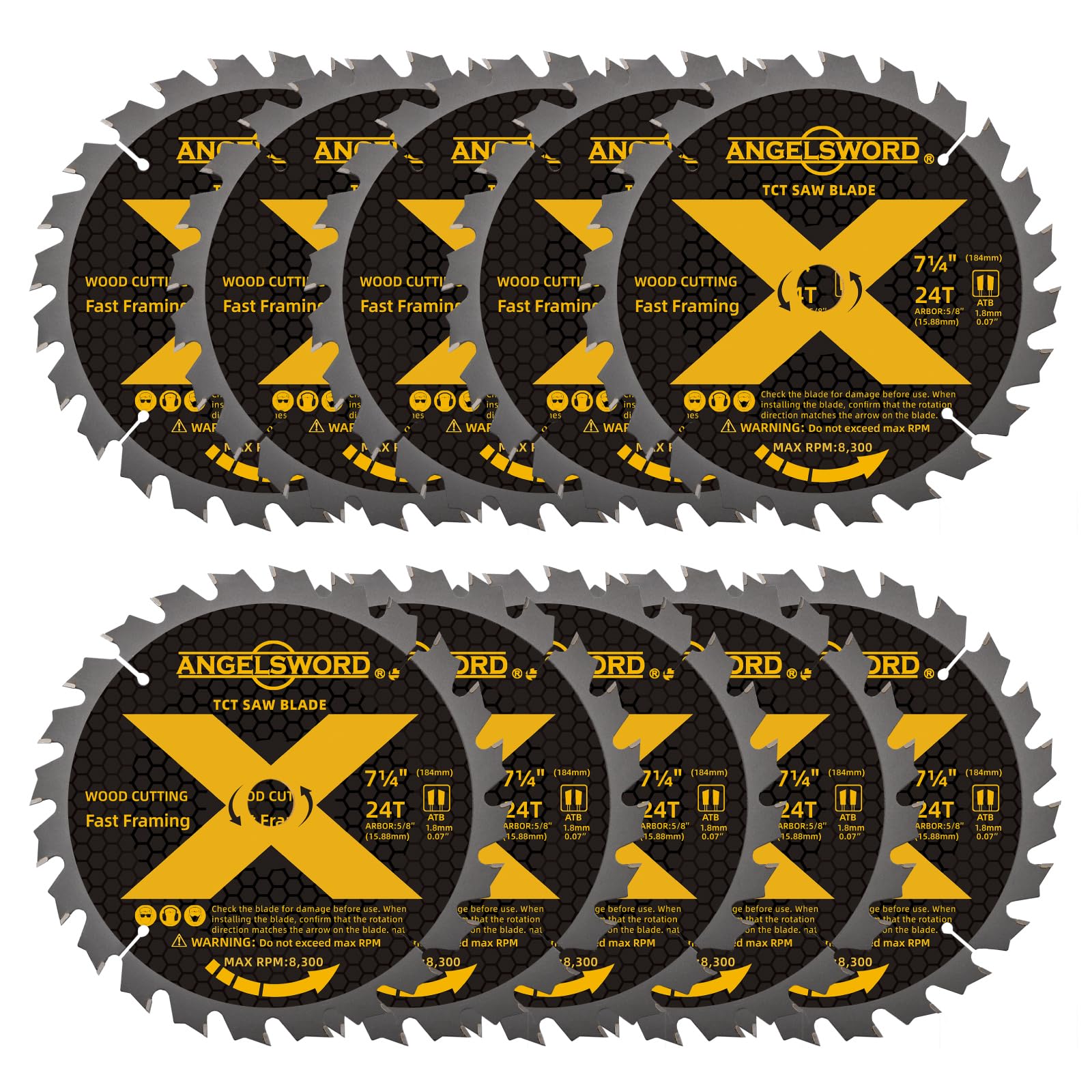 ANGELSWORD 7-1/4 inch 24T blade for clean framing cuts in wood