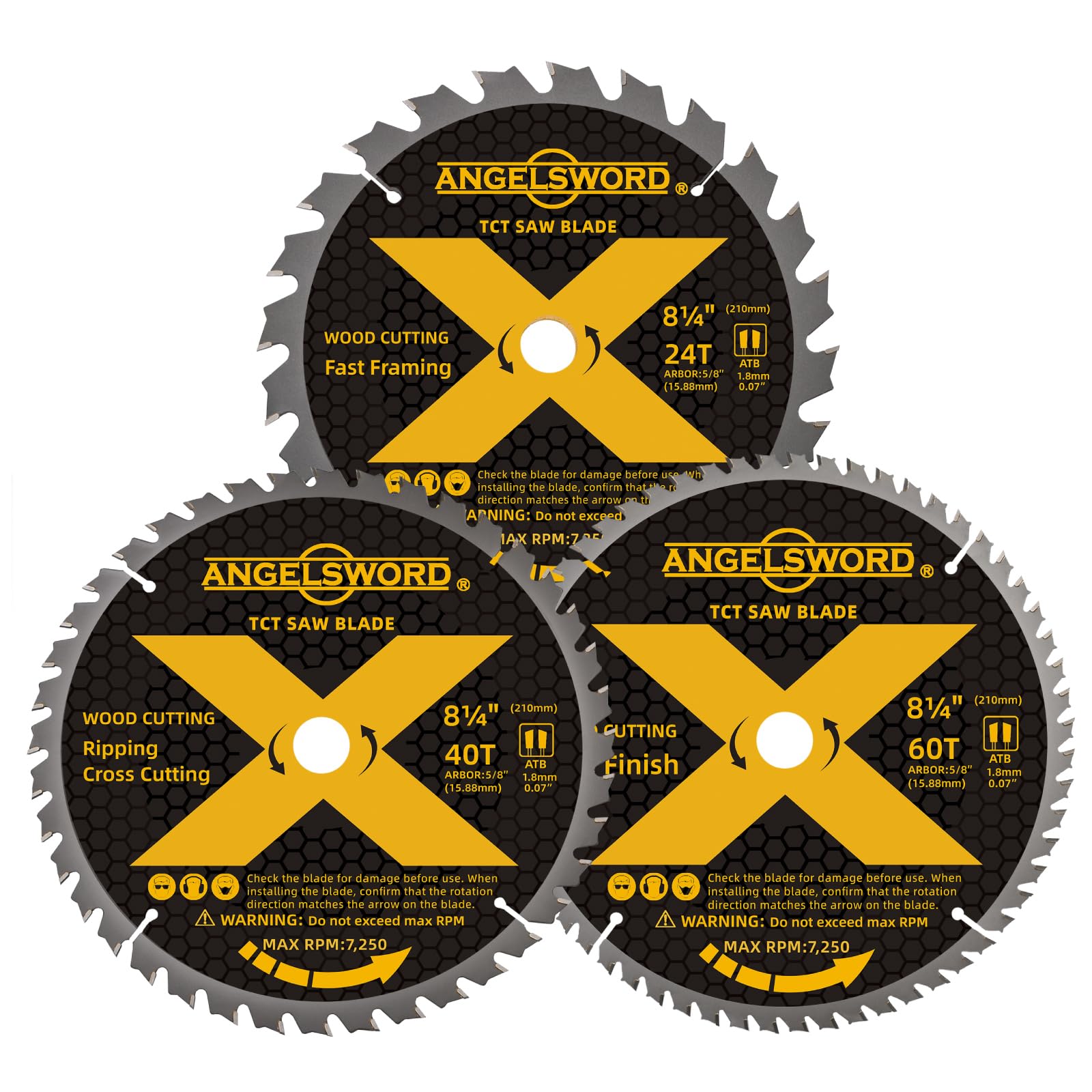 ANGELSWORD 24T framing blade cuts hardwoods and plywood quickly and cleanly.