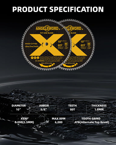 ANGELSWORD 80T carbide teeth provide wear resistance and long blade life.