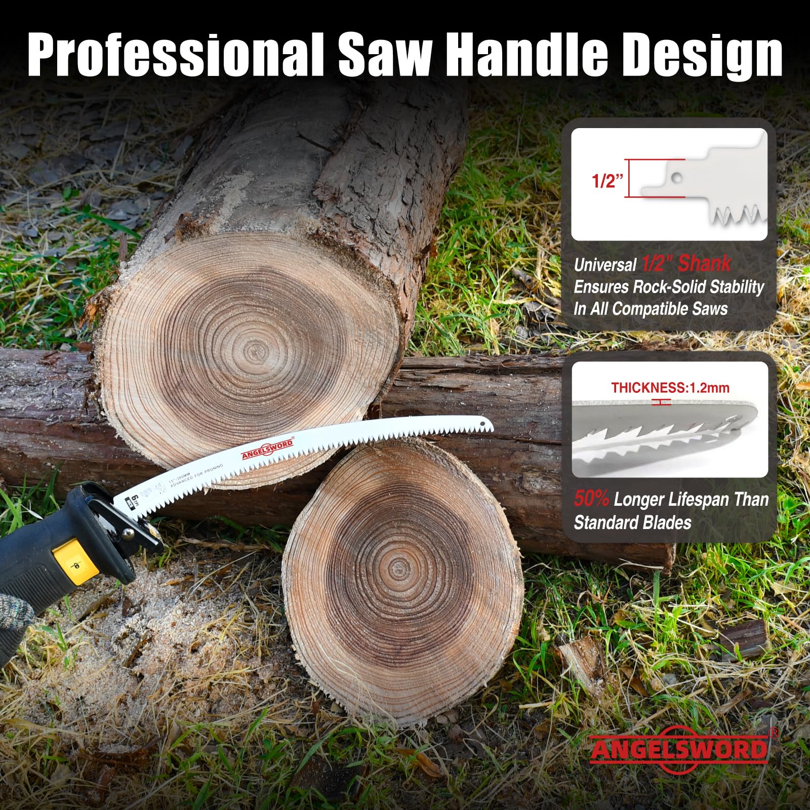ANGELSWORD efficient clean-cut design reduces clogging during pruning