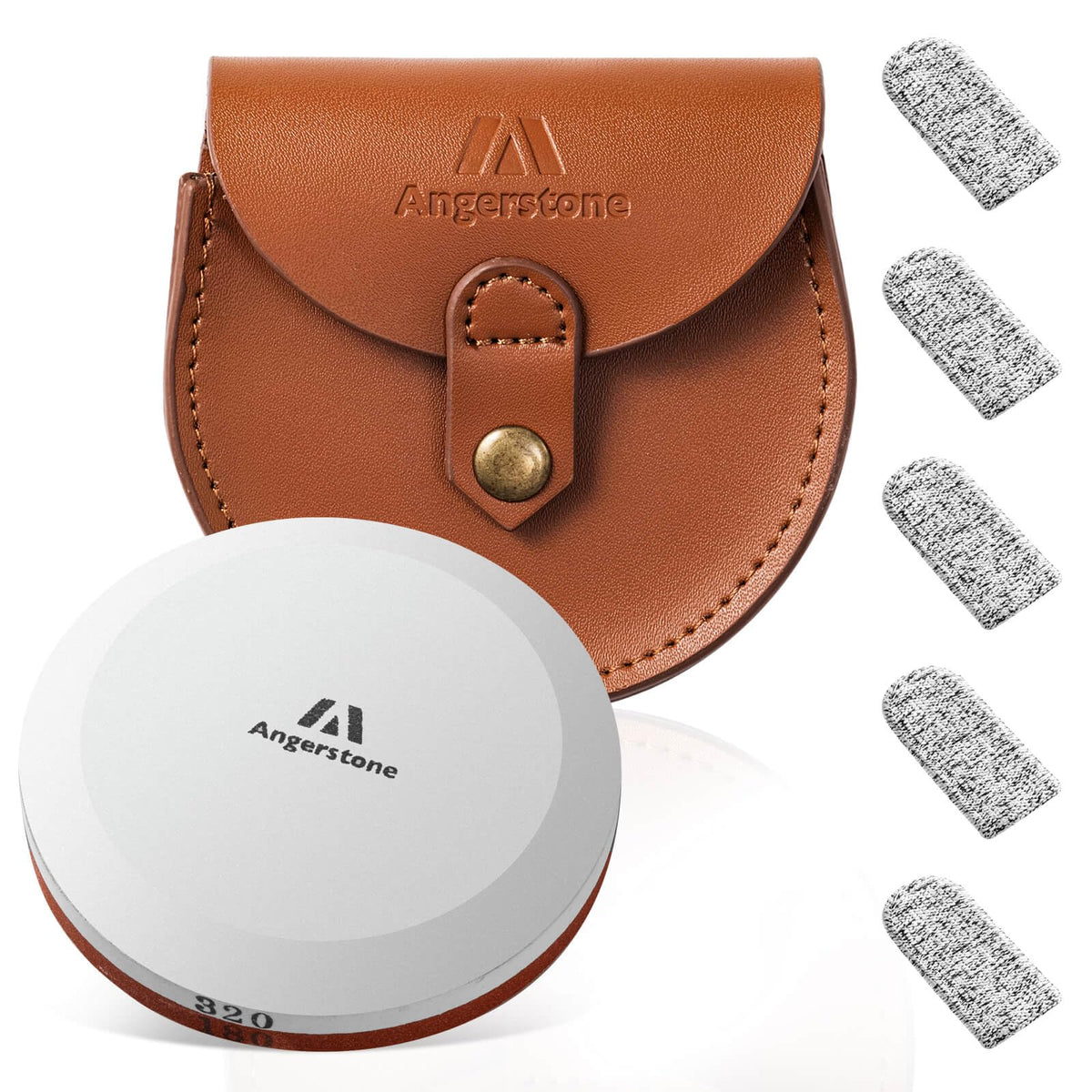 Angerstone Axe Sharpener with oversized surface for rugged axes.