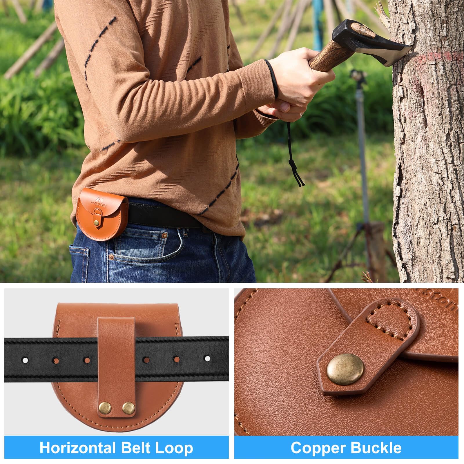 Angerstone versatile whetstone kit sharpens axes, machetes, knives and more.