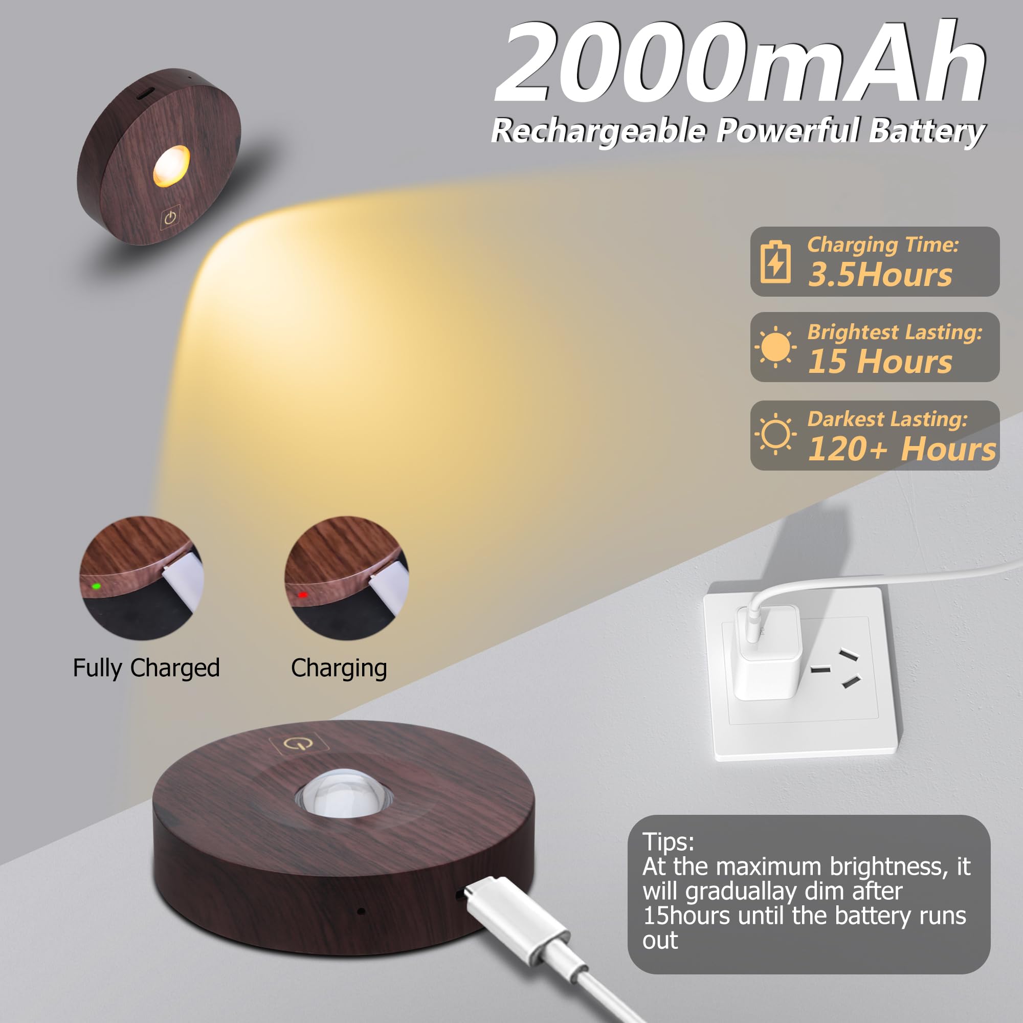Angestlite puck light with magnetic base attached to metal surface