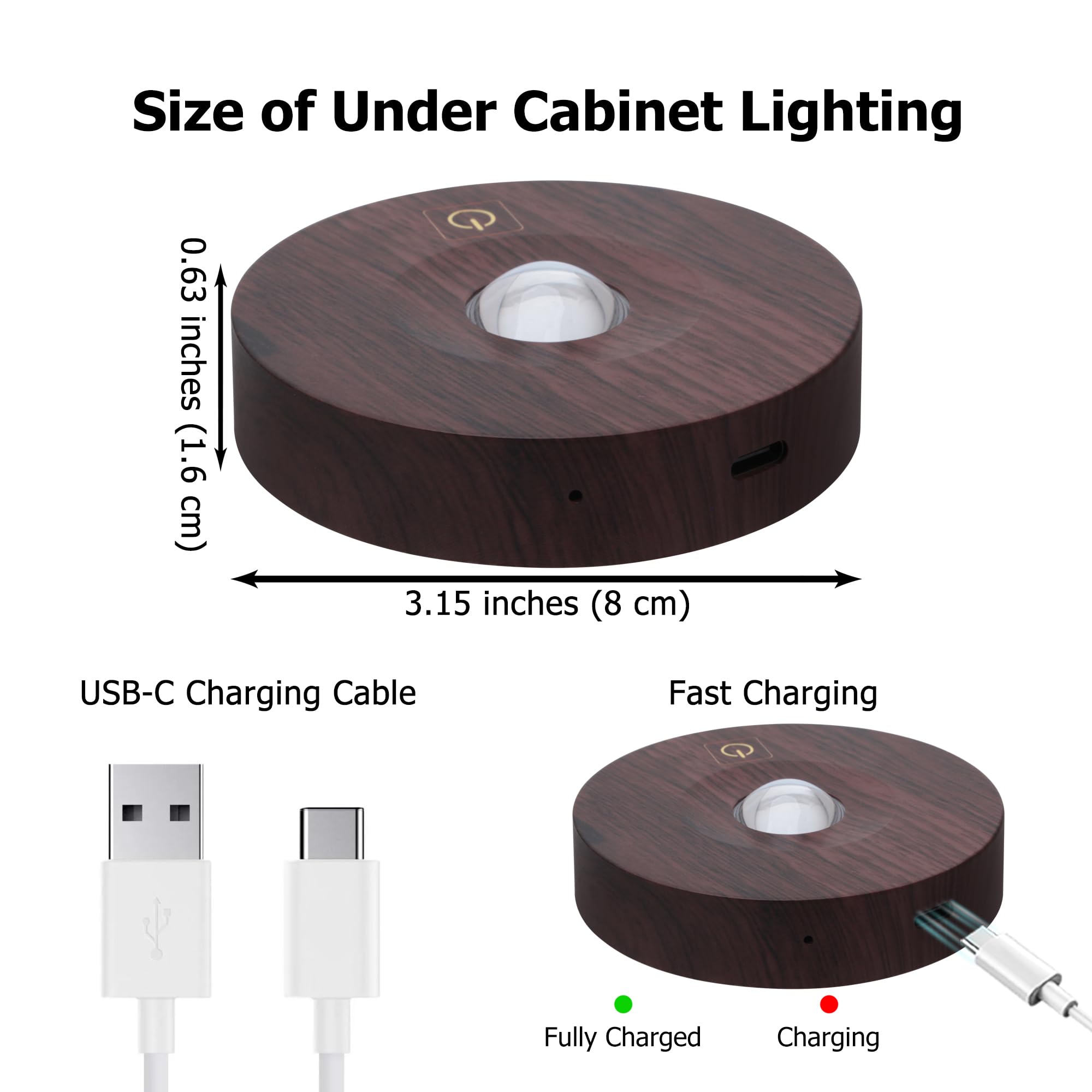 Angestlite rechargeable puck light delivering long runtime per charge