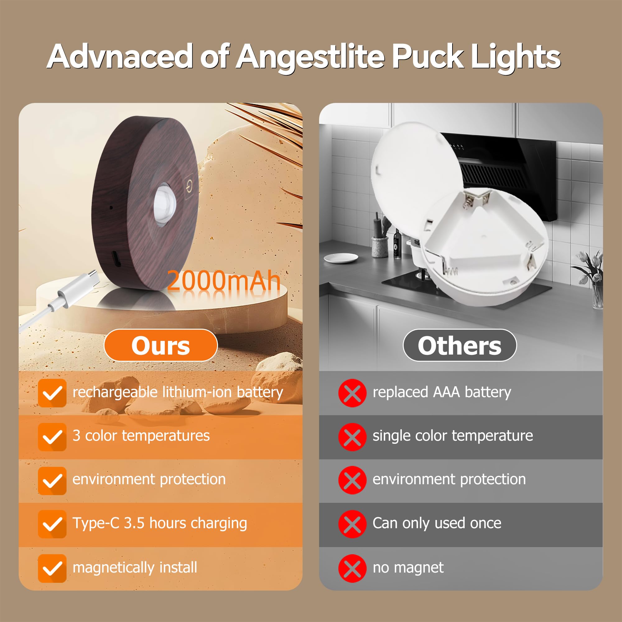 Three color temperature puck light offering warm to cool illumination
