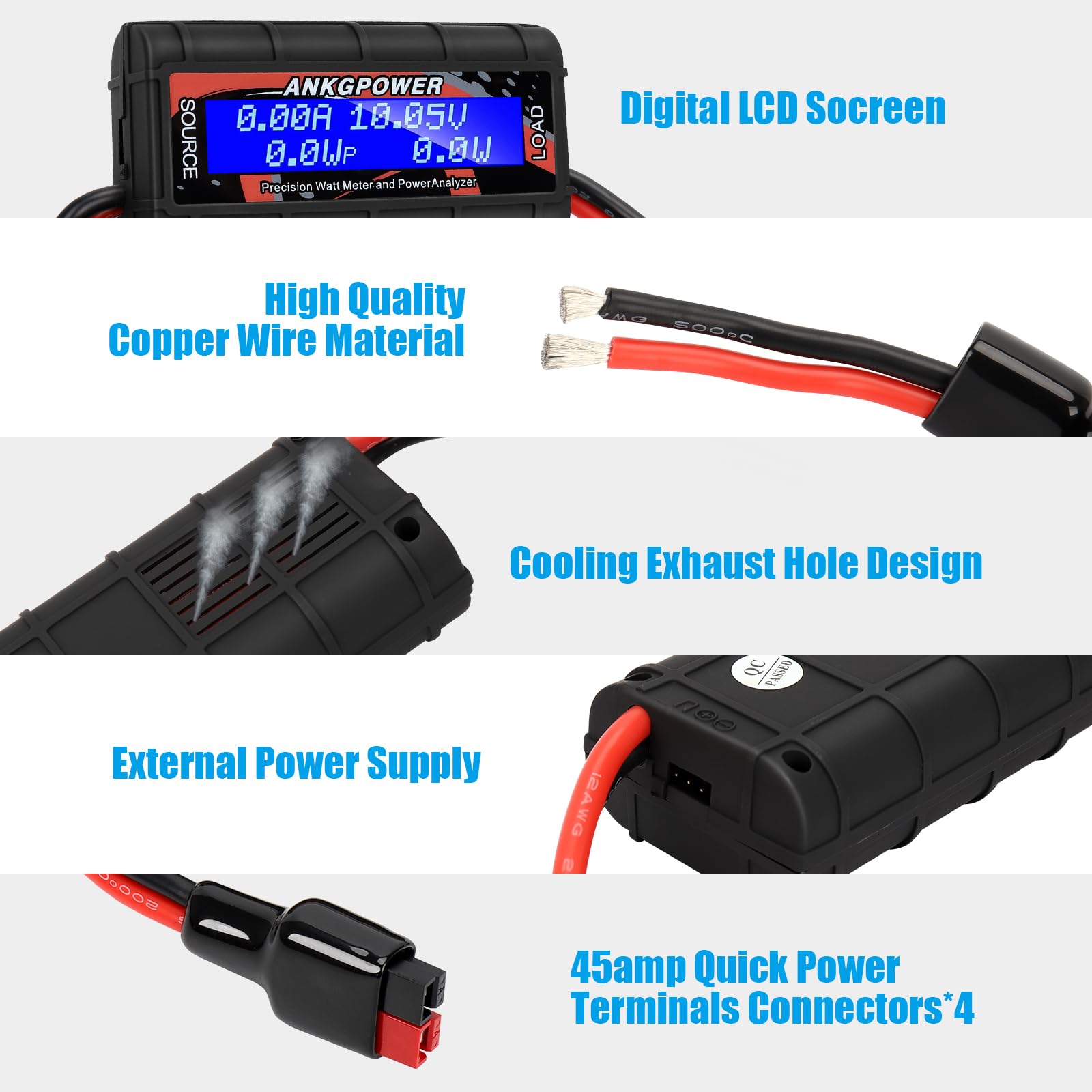 ANGK meter verifies charger operation between battery and charger.