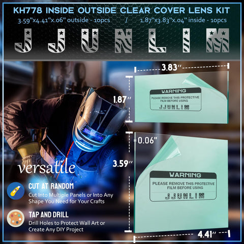 Angksorm KH778 clear protective lenses deliver a transparent view during welding.