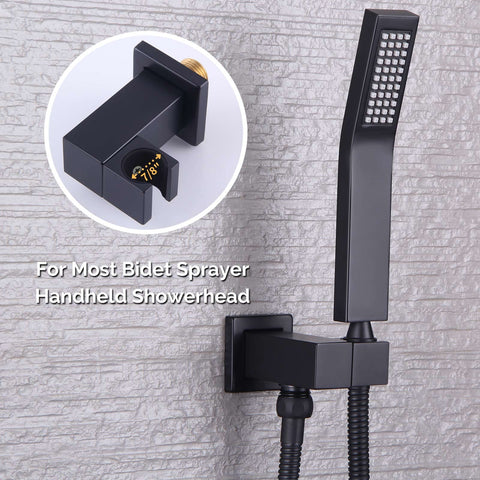 Angle Simple 1/2-inch IPS connections for a standard fit with wall supply.