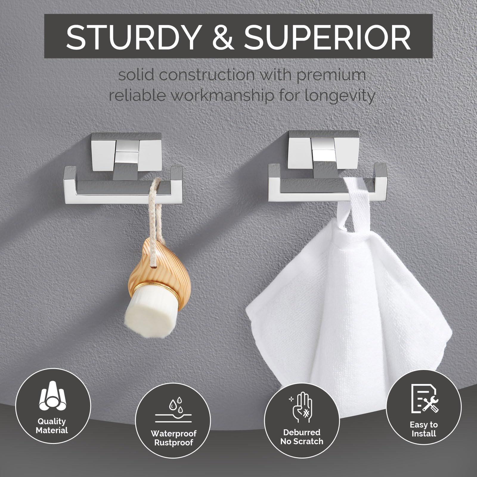 Angle Simple 2-pack showcases ample storage space for towels, robes, and accessories.