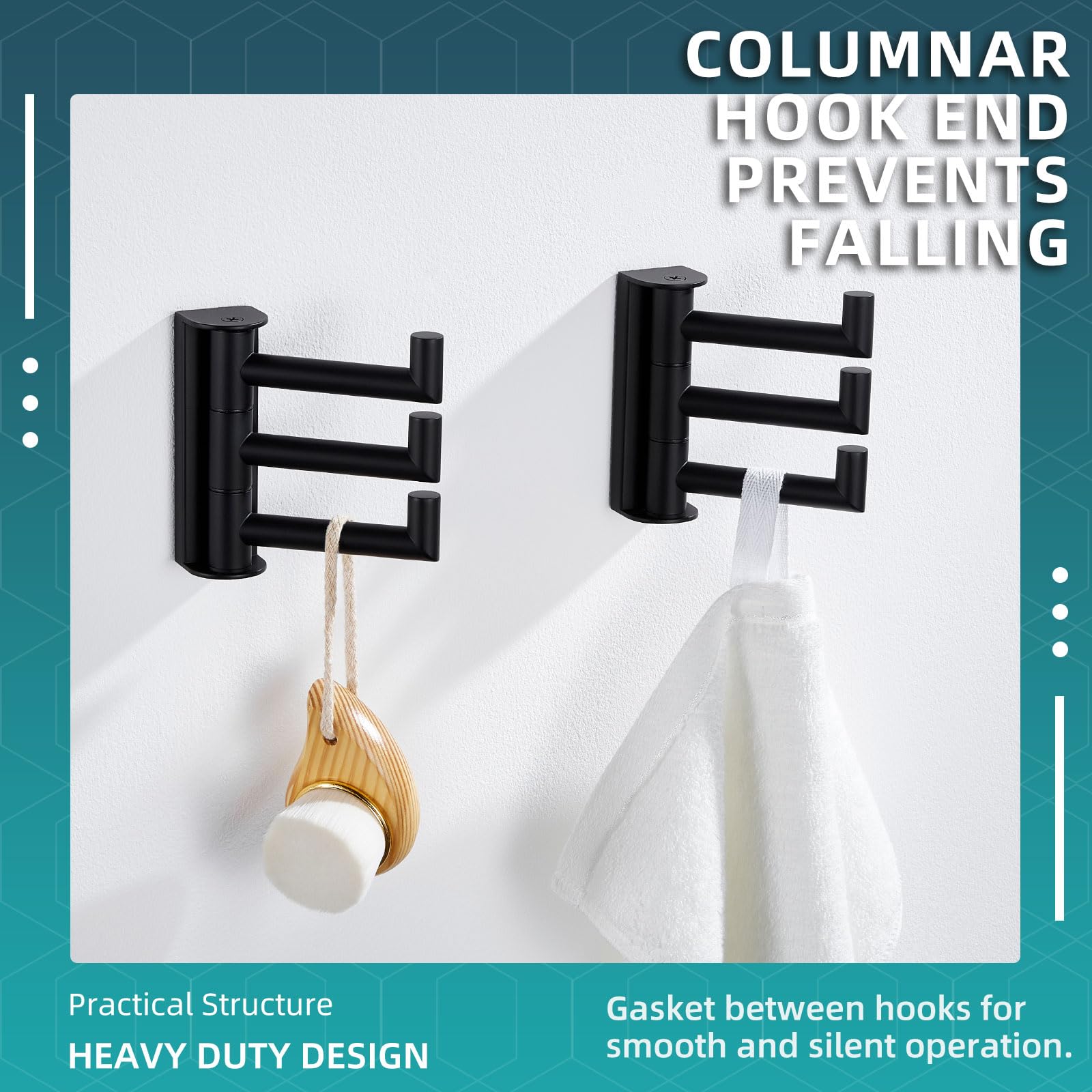 Angle Simple 60mm holding portion fits wider towels and robes.