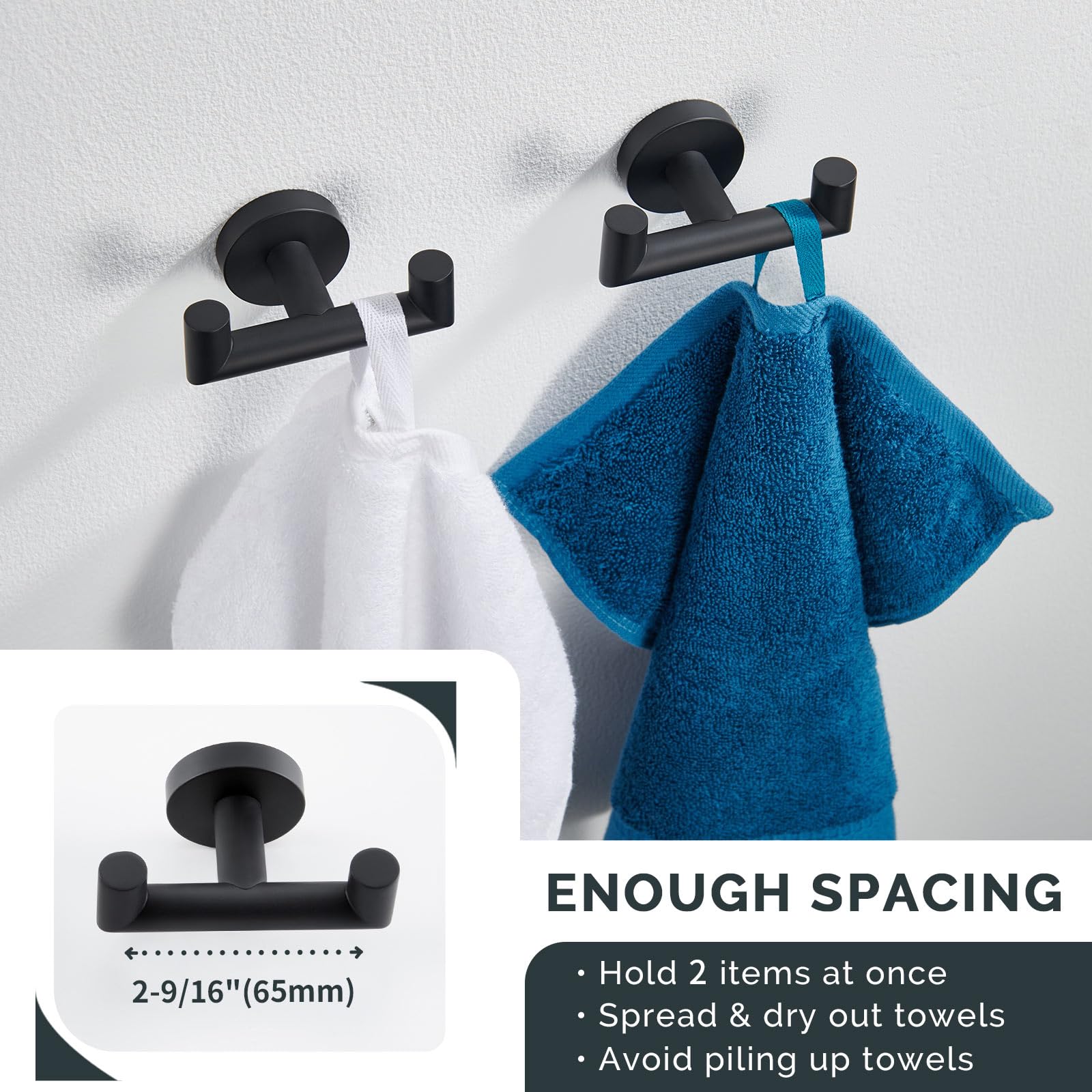 Angle Simple 65mm hook spacing detail demonstrating space between hooks.