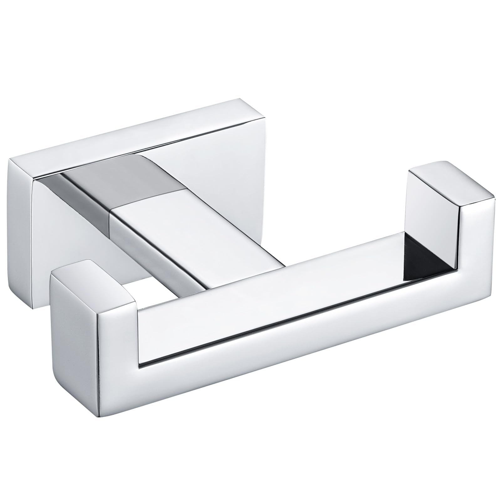 Angle Simple bathroom towel hook full view in polished chrome for modern baths