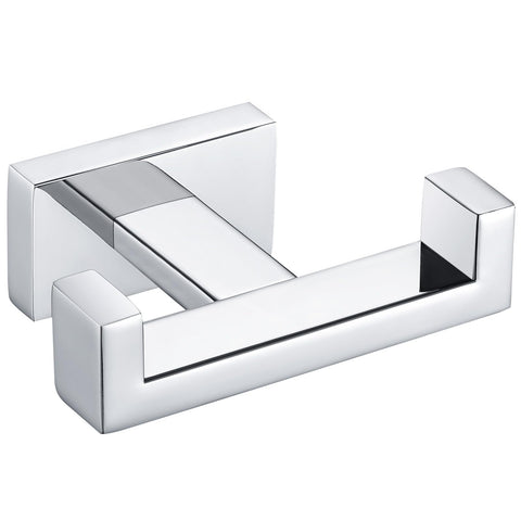 Angle Simple bathroom towel hook full view in polished chrome for modern baths