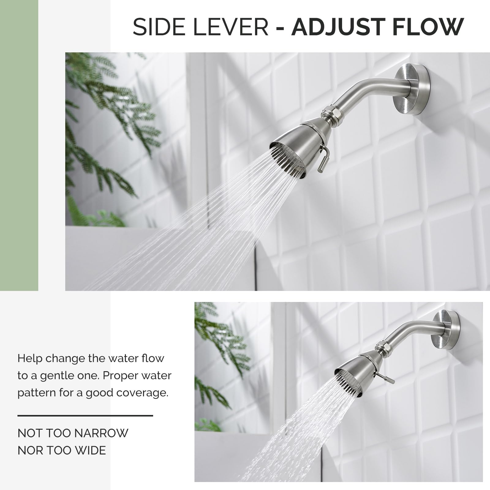 Angle Simple high-flow model delivers strong spray for efficient rinsing.