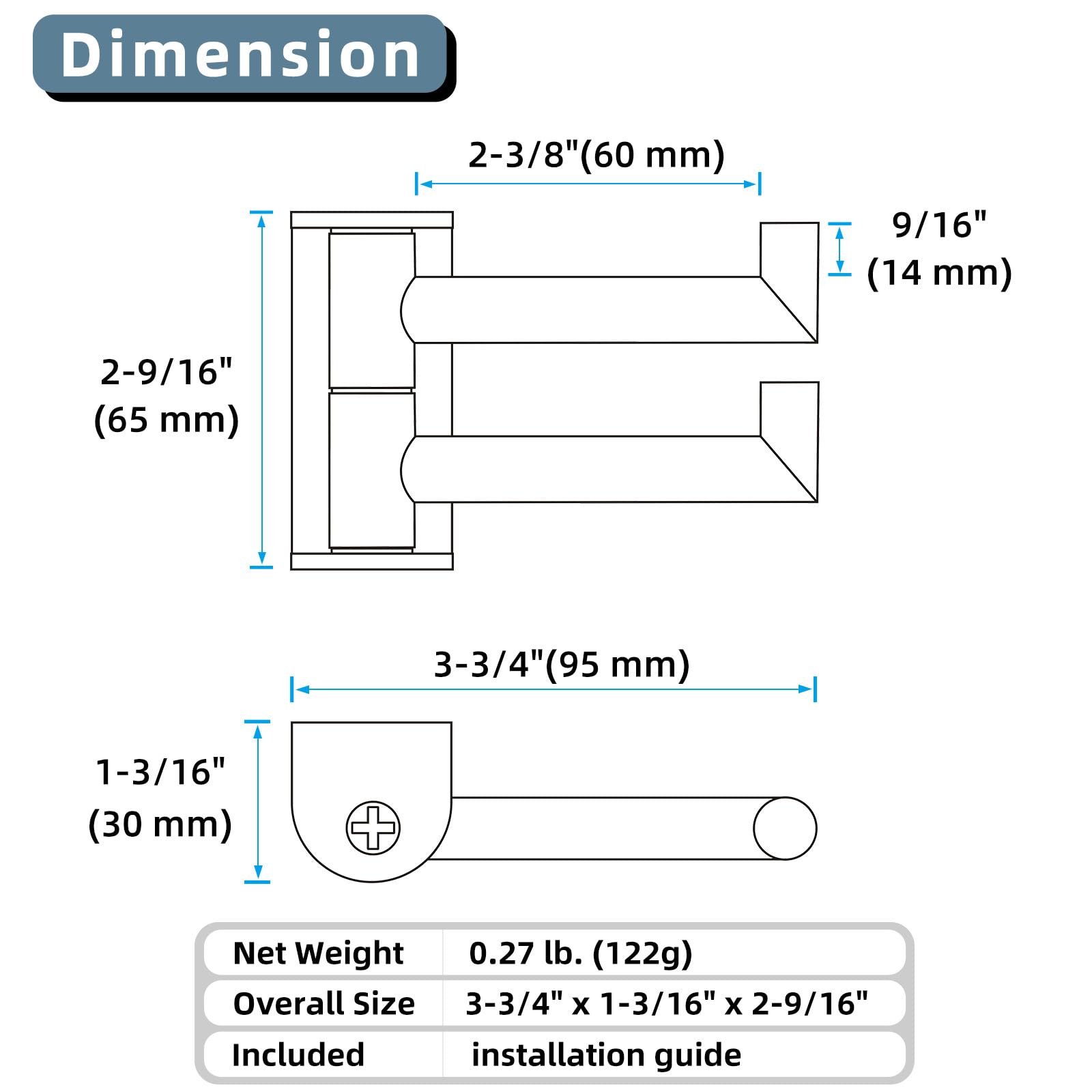 Angle Simple compact hanging solution frees up space without clutter.