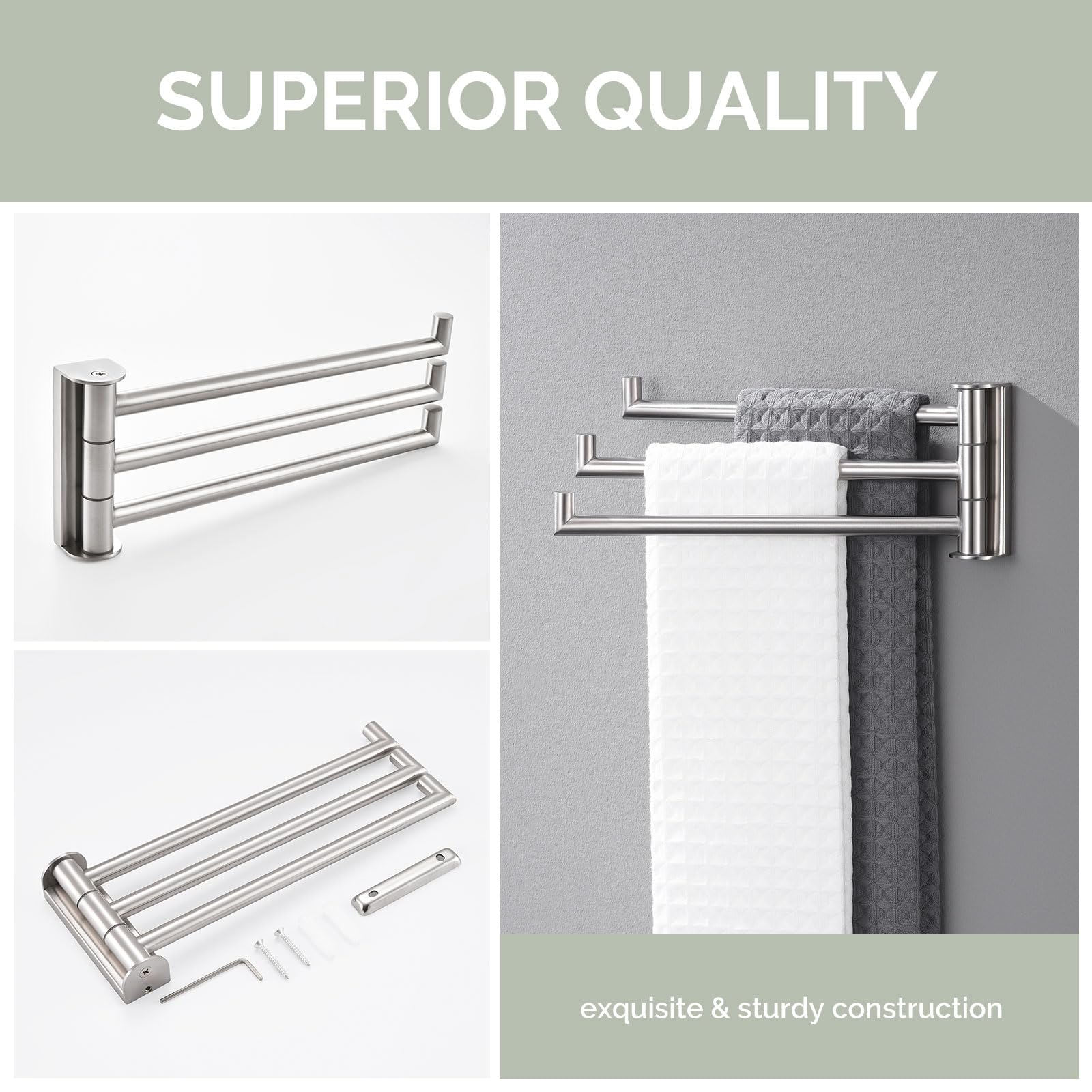 Angle Simple durable brushed nickel finish on rust-resistant stainless steel