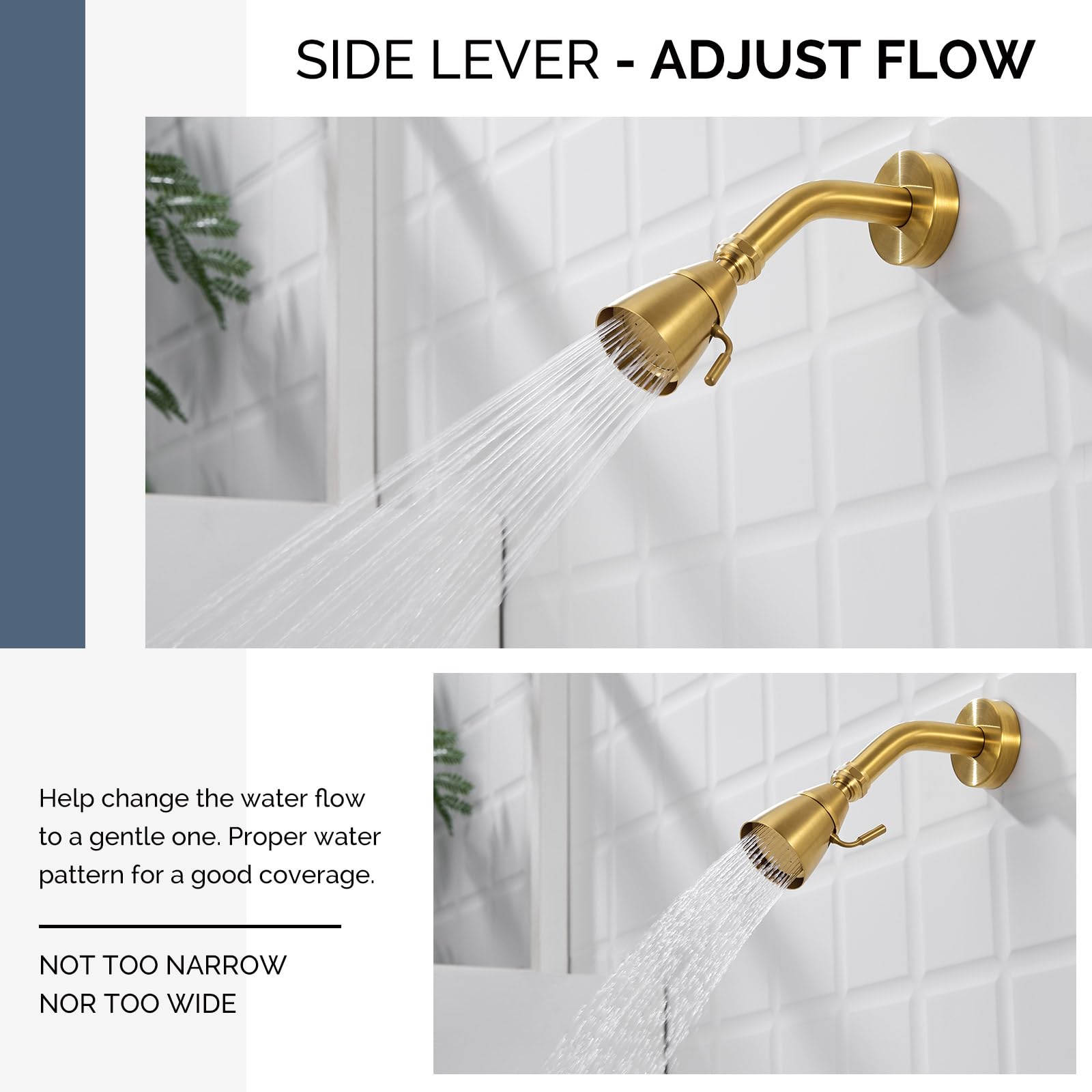 Lever control allows softer flow for a gentler rinse with Angle Simple.