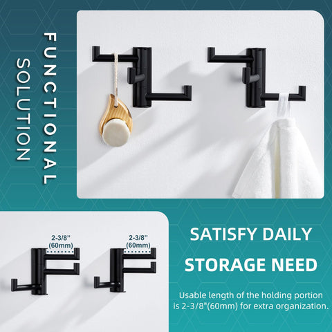 Angle Simple matte black finish resists rust and tarnish with daily use.