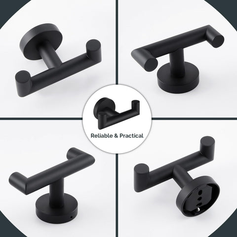 Angle Simple minimalist bathroom design featuring a matte black hook.