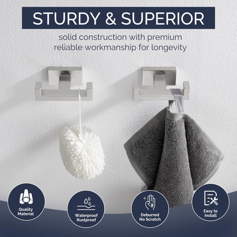 Angle Simple right-angled towel hook design reduces fuss when hanging