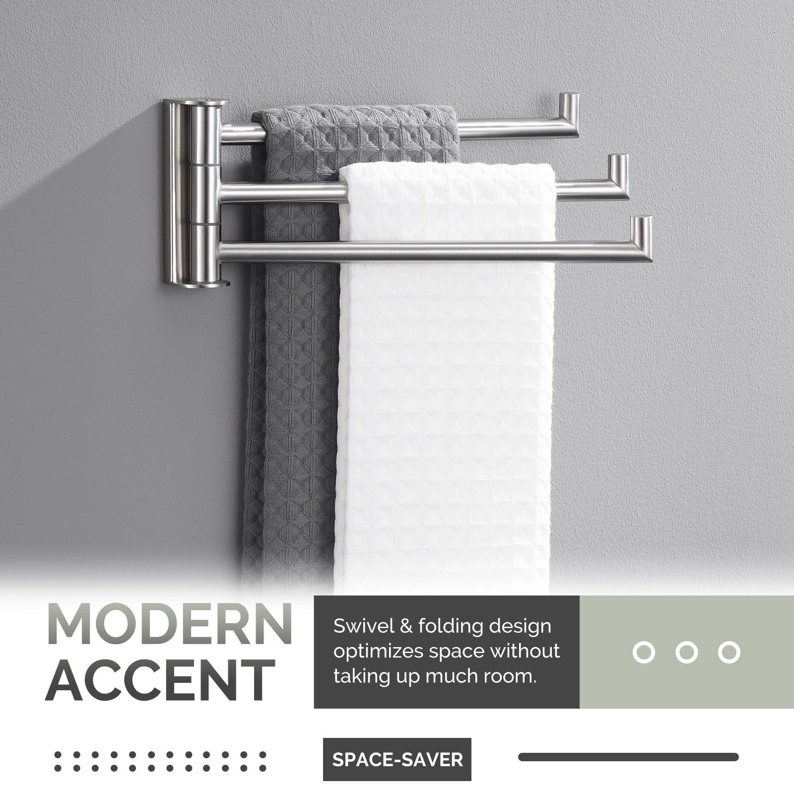Angle Simple rotating towel rack at 180 degrees for easy towel access