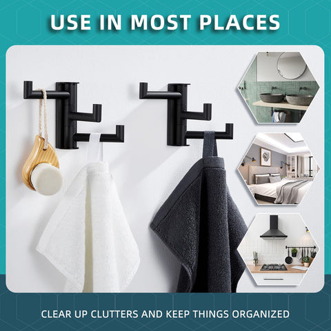Angle Simple rust-resistant SUS304 hooks for long-lasting bathroom organization.