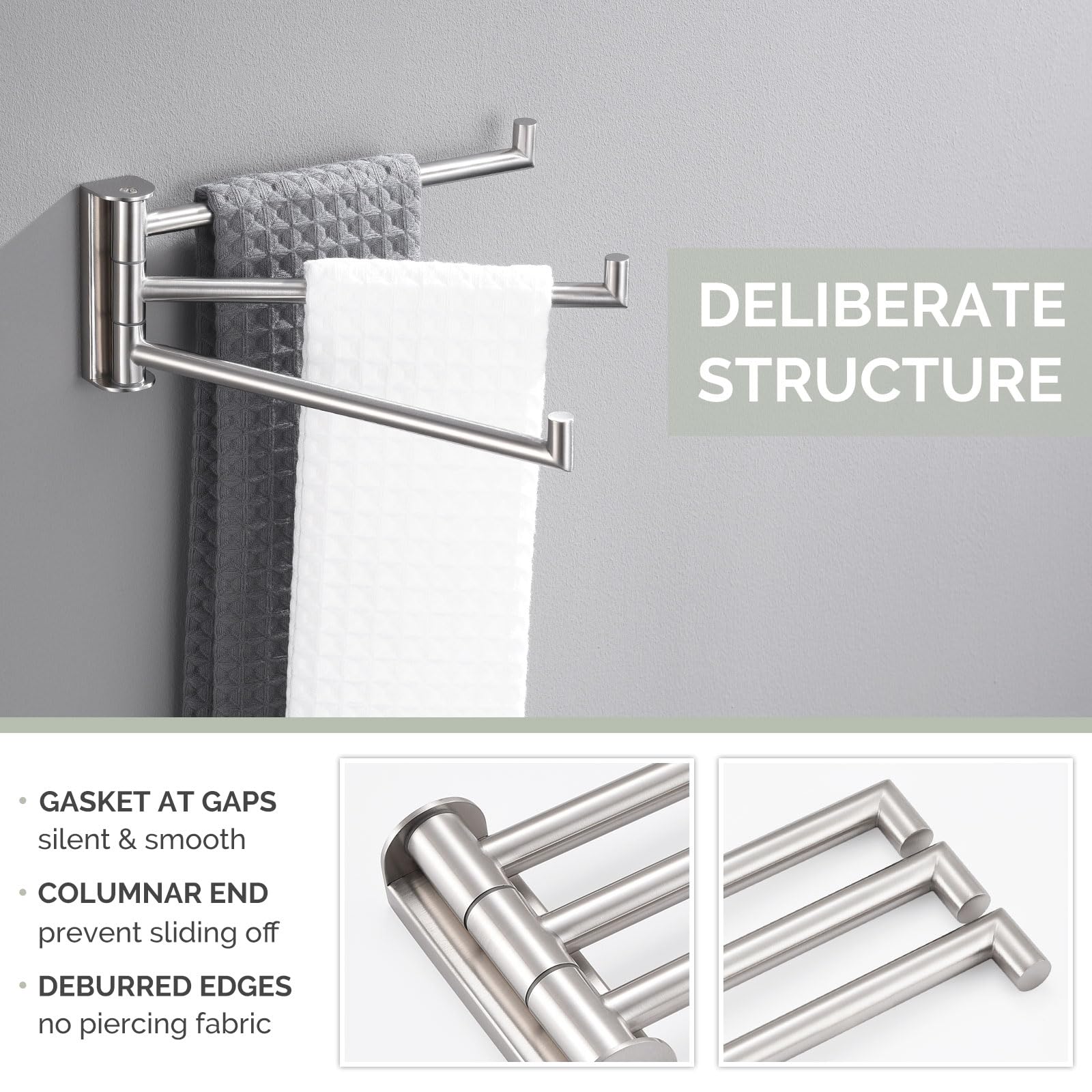Angle Simple silent operation gasket provides smooth hanging