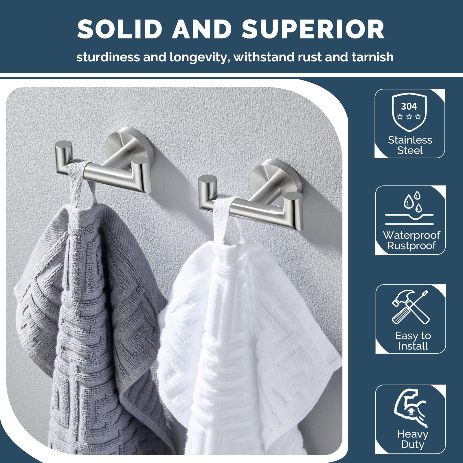 Angle Simple space saving bathroom hook maximizes small rooms