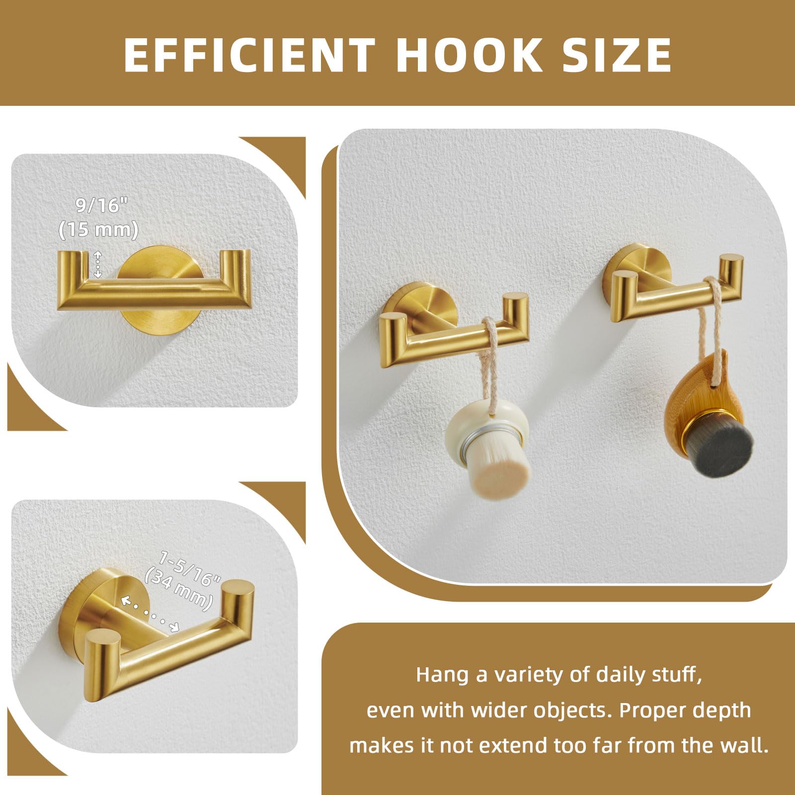 Angle Simple space saving towel hook design on wall