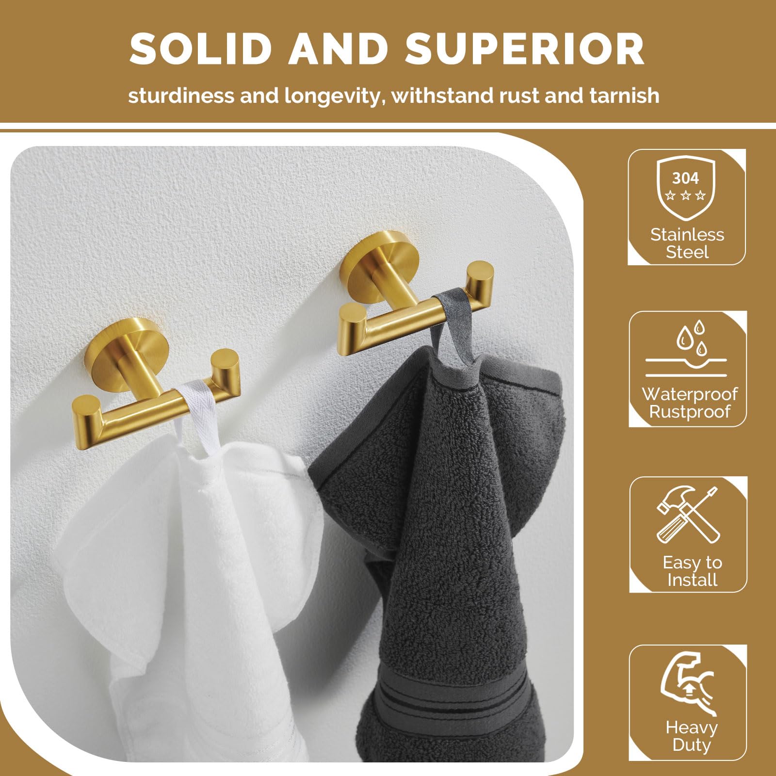 Angle Simple stainless steel bathroom hook for towels and robes