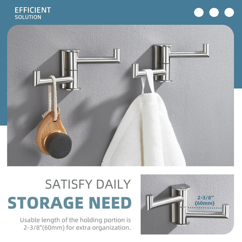 Angle Simple swivel towel double hook rotation mechanism demonstrates smooth, silent operation.