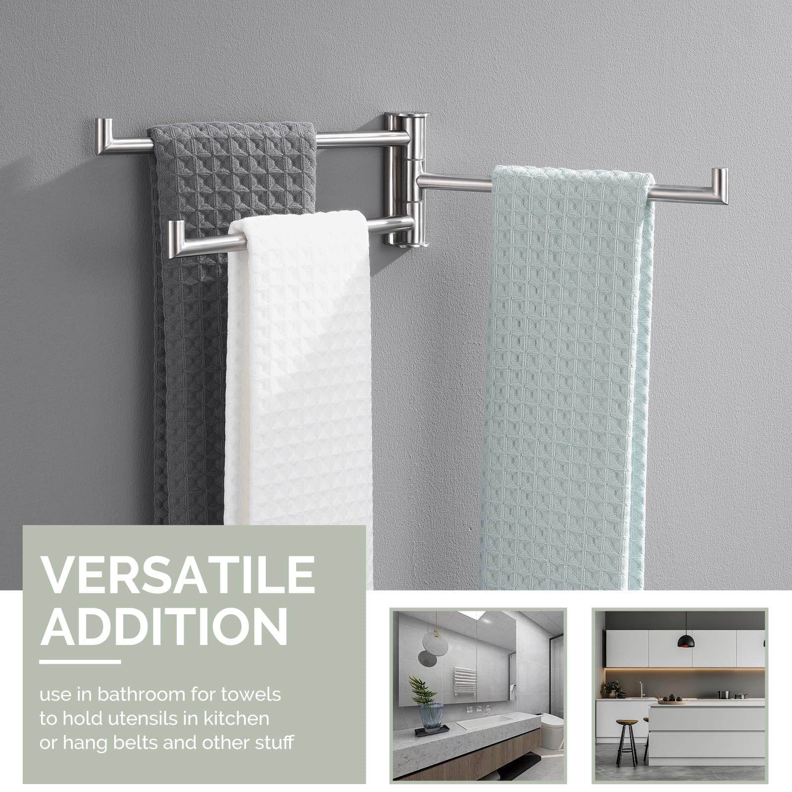 Angle Simple each bar length 8-7/16 inches maximizes towel drying space