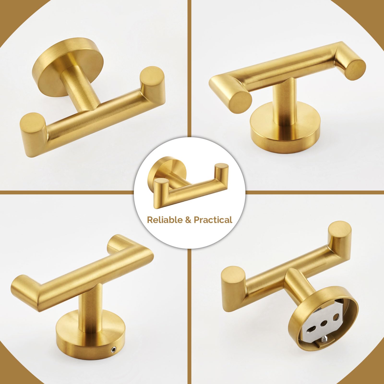 Angle Simple towel holder installation ready with screws and hardware