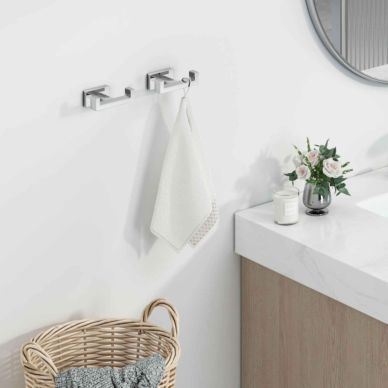 Angle Simple wall-mount closeup shows clean lines and secure mounting for a tidy space.