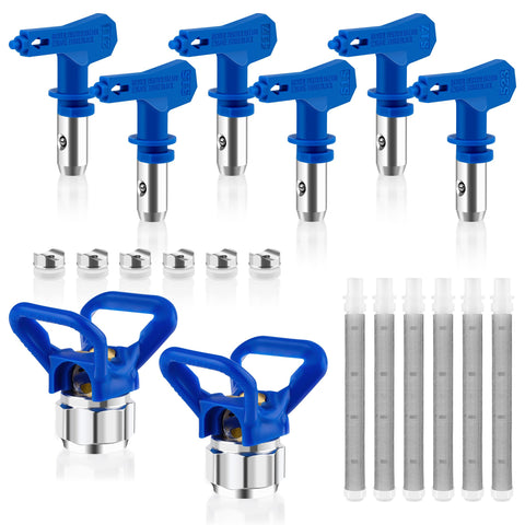 Anglecai airless sprayer tips set with six models for precise coverage.