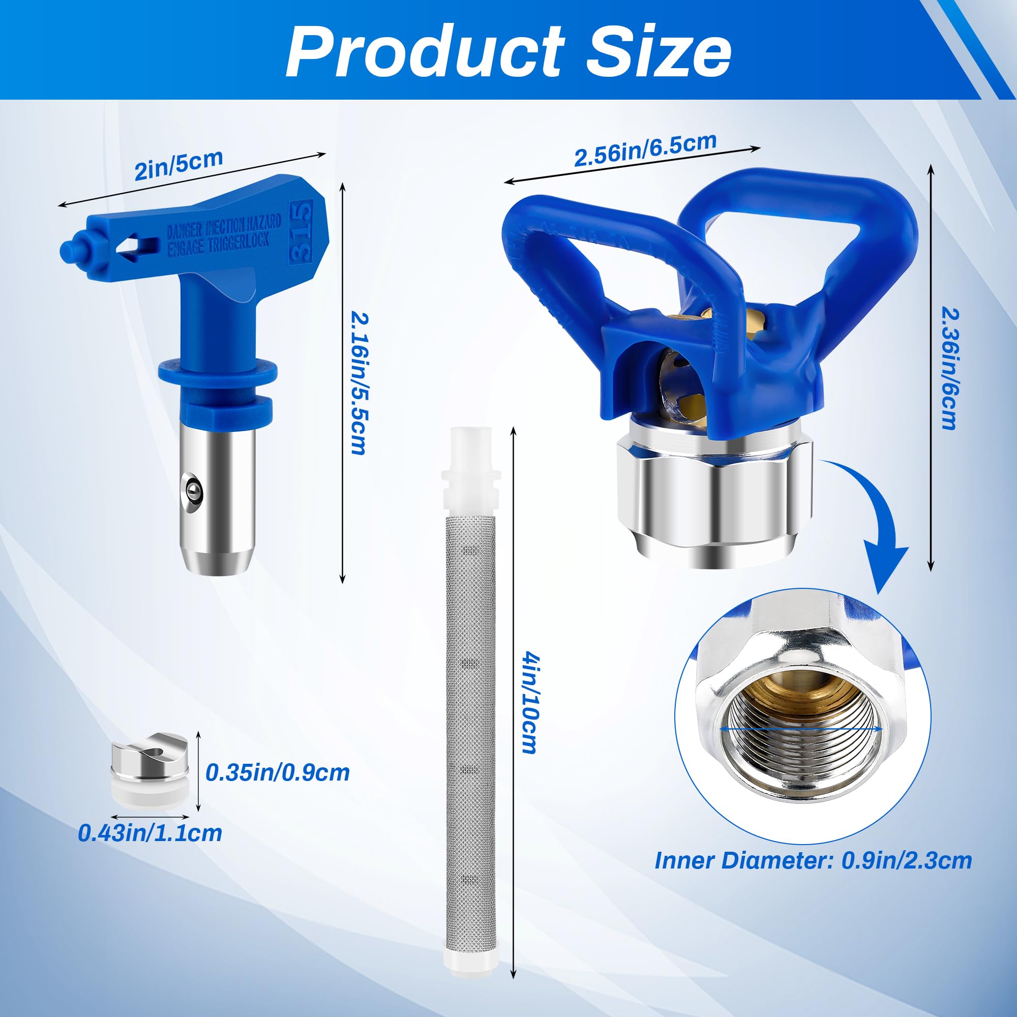Anglecai reversible spray nozzles provide flexible spray patterns for detail work.